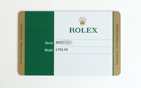 ロレックスのシリアル番号/カード保証書タイプ