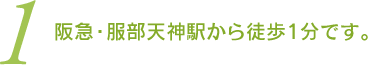 (1)阪急・服部天神駅から徒歩1分です。