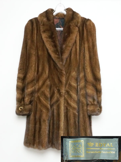 SAGA MINK ROYAL セーブル毛皮コート 茶 F 美品Rambulton／SAGA MINK襟