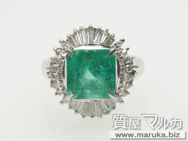 Pt900・エメラルド3.3ct リングの買取・質預かり｜大阪の質屋マルカ