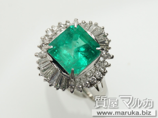 Pt900・エメラルド3.3ct リングの買取・質預かり｜大阪の質屋マルカ