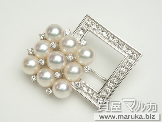 MIKIMOTO パール 真珠 ブローチ K14WG レディース