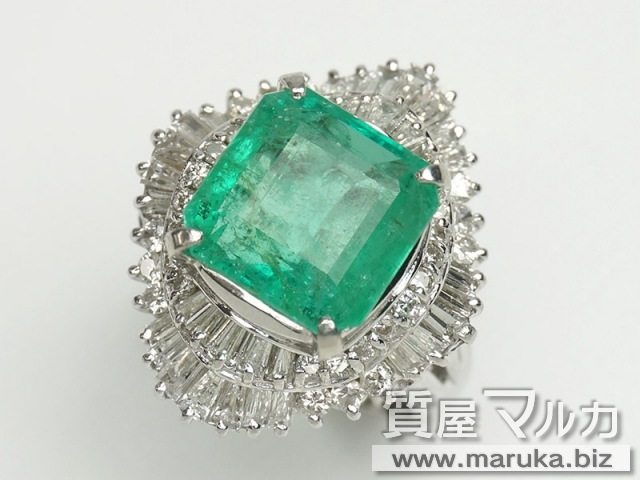 Pt900・エメラルド5.8ct ダイヤモンドリングの買取・質預かり｜大阪の質屋マルカ