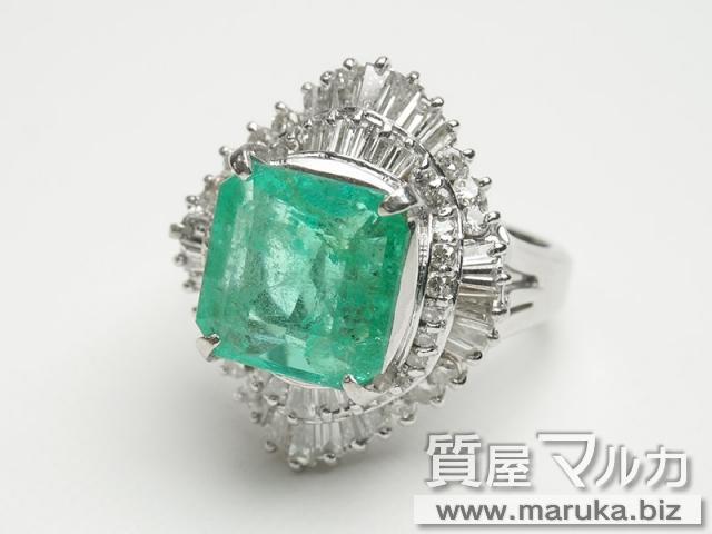 Pt900・エメラルド5.8ct ダイヤモンドリングの買取・質預かり｜大阪の質屋マルカ