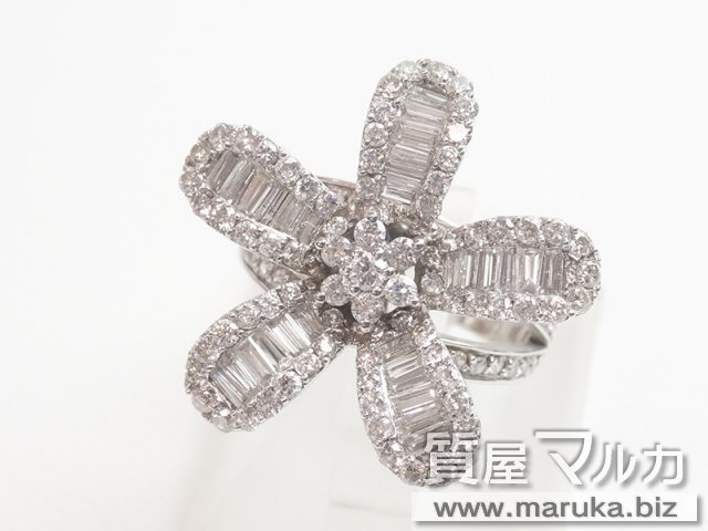 K18WG ダイヤモンド フラワーモチーフリングの買取・質預かり｜大阪の質屋マルカ