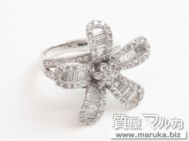 K18WG ダイヤモンド フラワーモチーフリングの買取・質預かり｜大阪の質屋マルカ