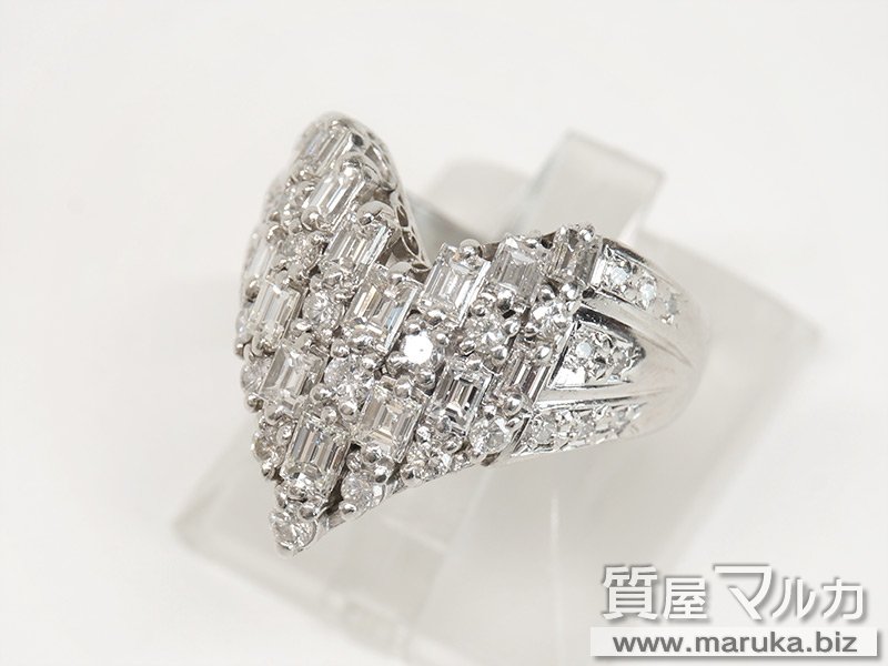 Pt900 ダイヤモンド2.0ct V字リングの買取・質預かり｜大阪の質屋マルカ