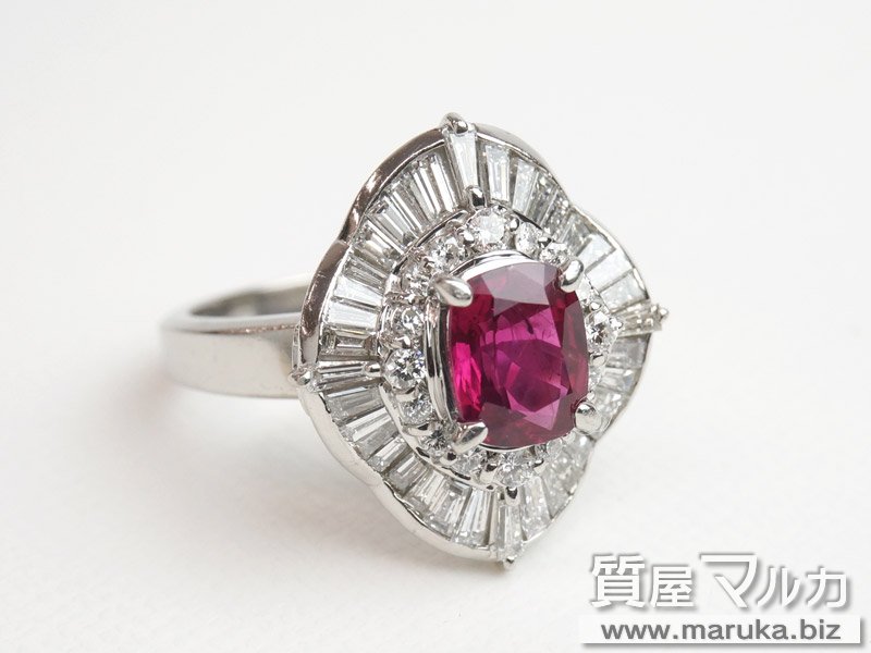 Pt900 ルビー2.3ct ダイヤモンドリングの買取・質預かり｜大阪の質屋マルカ