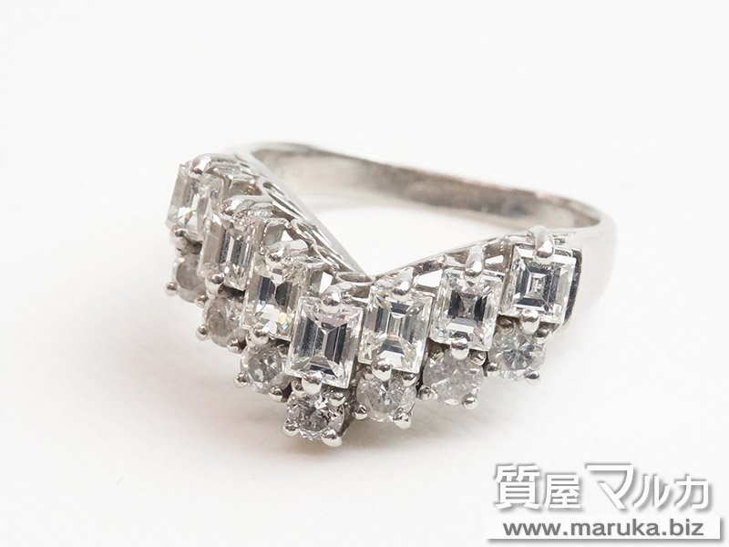 Pt900 ダイヤモンドV字 1.5ct リングの買取・質預かり｜大阪の質屋マルカ