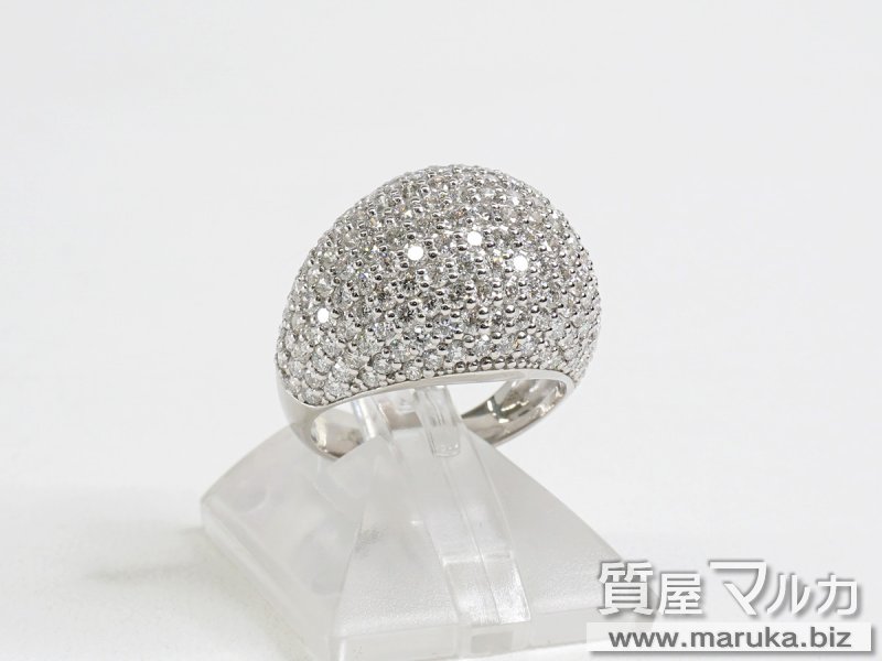 K18WG パヴェダイヤ 3.28ct リングの買取・質預かり｜大阪の質屋マルカ 