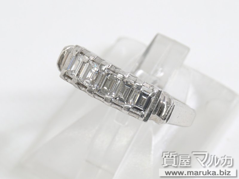 Pt900 角ダイヤ一文字 0.93ct リング