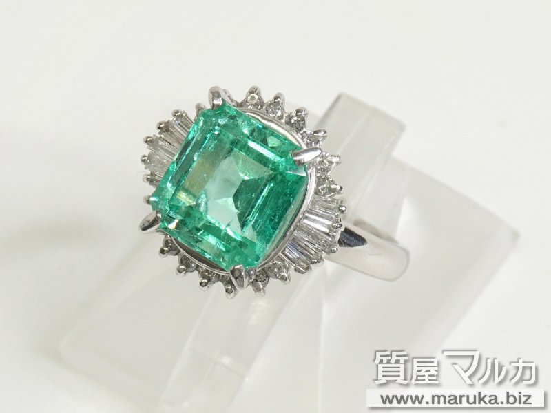 エメラルド 4.0ct ダイヤモンドリングの買取・質預かり｜大阪の質屋マルカ