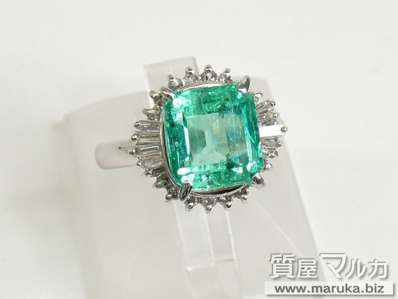 エメラルド 4.0ct ダイヤモンドリングの買取・質預かり｜大阪の質屋マルカ