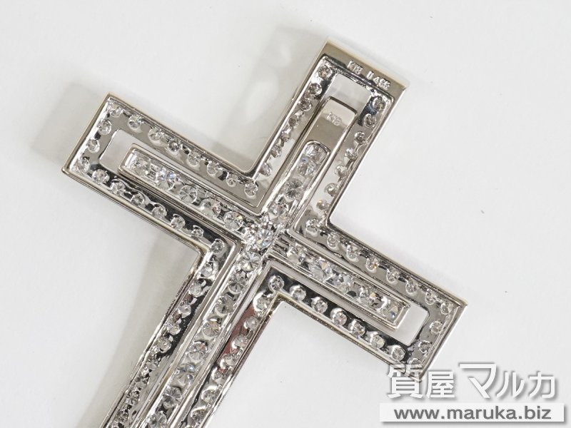 K18WG 2重クロス ダイヤ 4.5ct ペンダントの買取・質預かり｜大阪の質屋マルカ