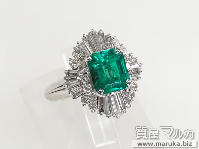 高品質エメラルド 2.32ct ダイヤモンドリングの買取・質預かり｜大阪の質屋マルカ