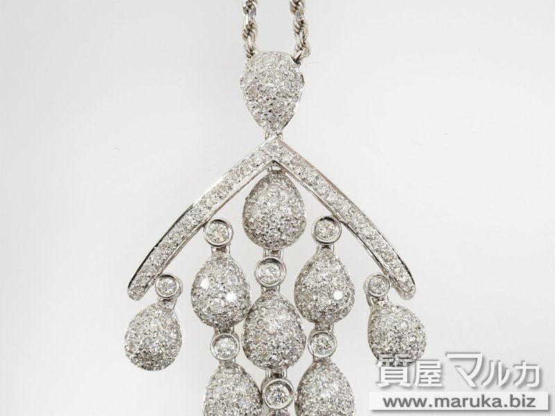 K18WG ダイヤモンド4.1ct ネックレス【質屋マルカ】