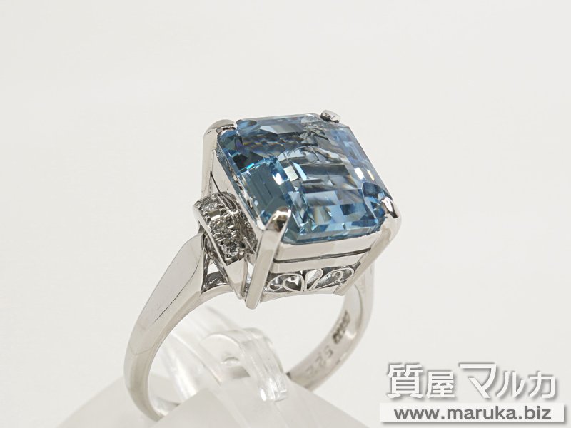 アクアマリン 5.2ct プラチナリングの買取・質預かり｜大阪の質屋マルカ