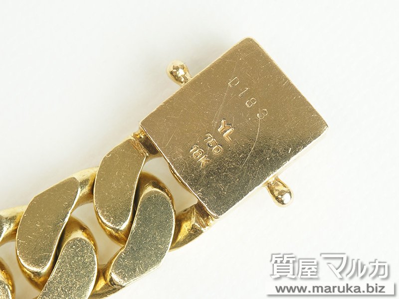 K18 二面喜平ブレスレット ダイヤ入 80.2gの買取・質預かり｜大阪の質屋マルカ
