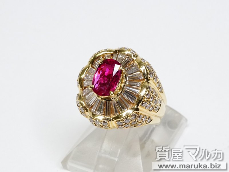 K18 ルビー1.85ct ダイヤモンドリングの買取・質預かり｜大阪の質屋マルカ