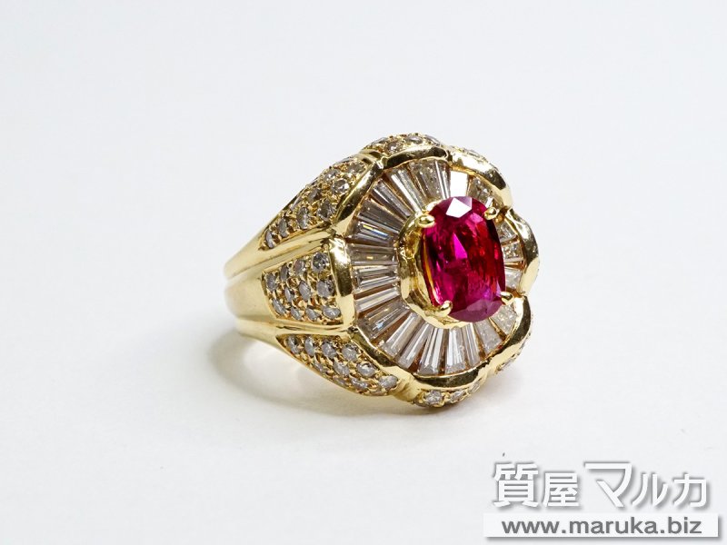 K18 ルビー1.85ct ダイヤモンドリングの買取・質預かり｜大阪の質屋マルカ
