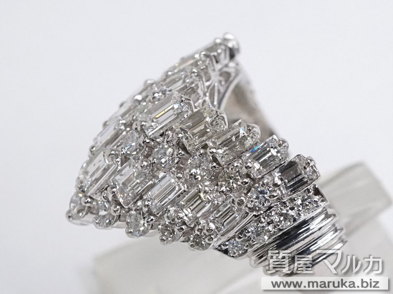 V字4列 ダイヤモンド3.05ct リングの買取・質預かり|大阪の質屋マルカ