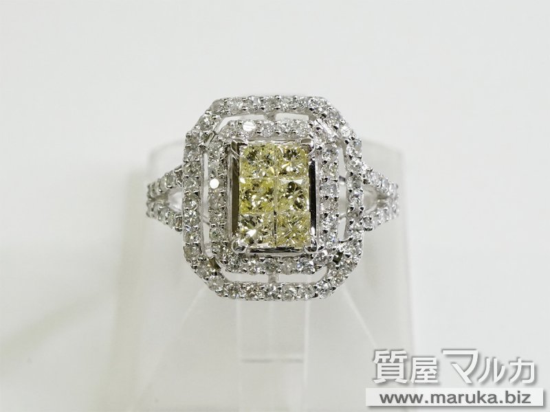 Pt900 イエローダイヤモンド0.8ct ファッションリングの買取・質預かり|大阪の質屋マルカ