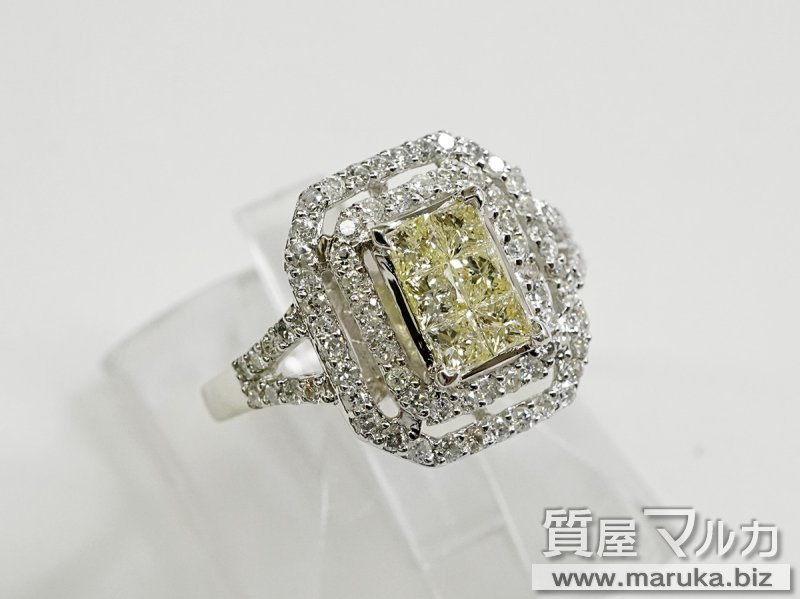 Pt900 イエローダイヤモンド0.8ct ファッションリングの買取・質預かり|大阪の質屋マルカ