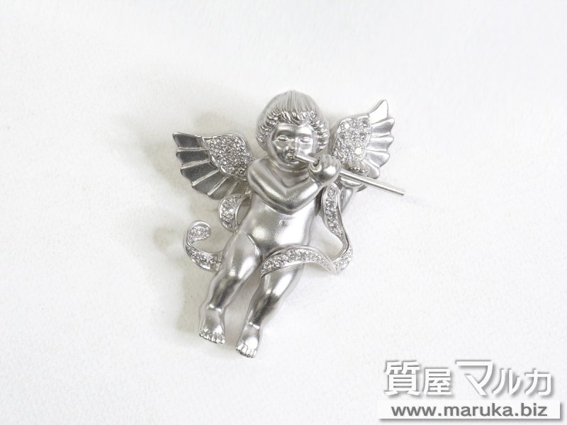 K18WG 天使モチーフ ブローチの買取・質預かり|大阪の質屋マルカ