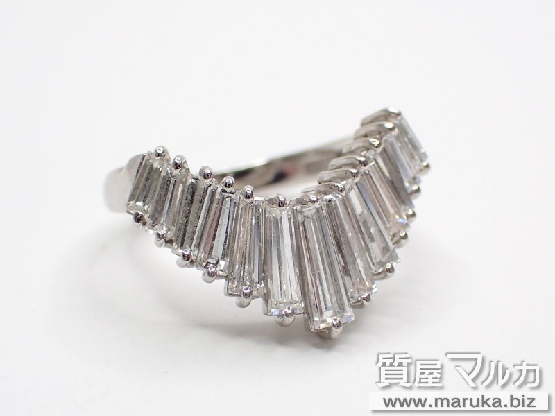 Pt900 テーパーダイヤモンド 1.52ct カーブリングの買取・質預かり｜大阪の質屋マルカ