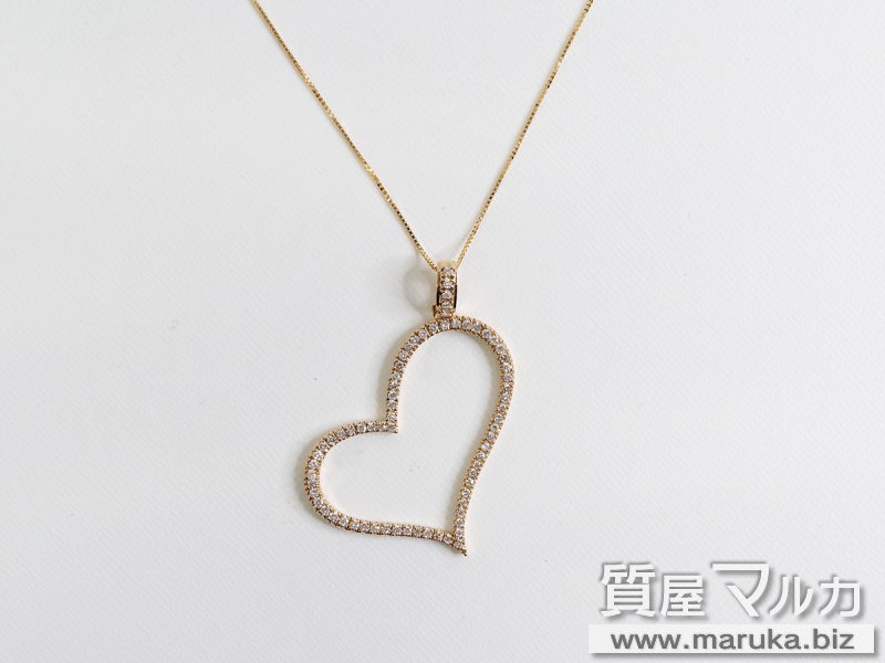 K18PG ハートモチーフ ダイヤモンド ネックレスの買取・質預かり｜大阪の質屋マルカ