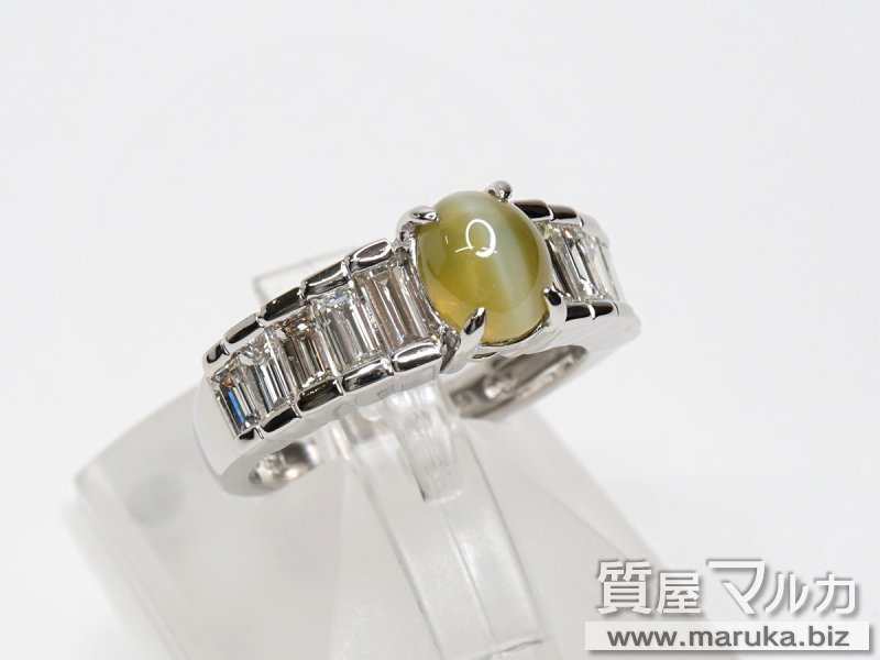 Pt900 キャッツアイ 1.8ct ダイヤモンドリングの買取・質預かり｜大阪の質屋マルカ