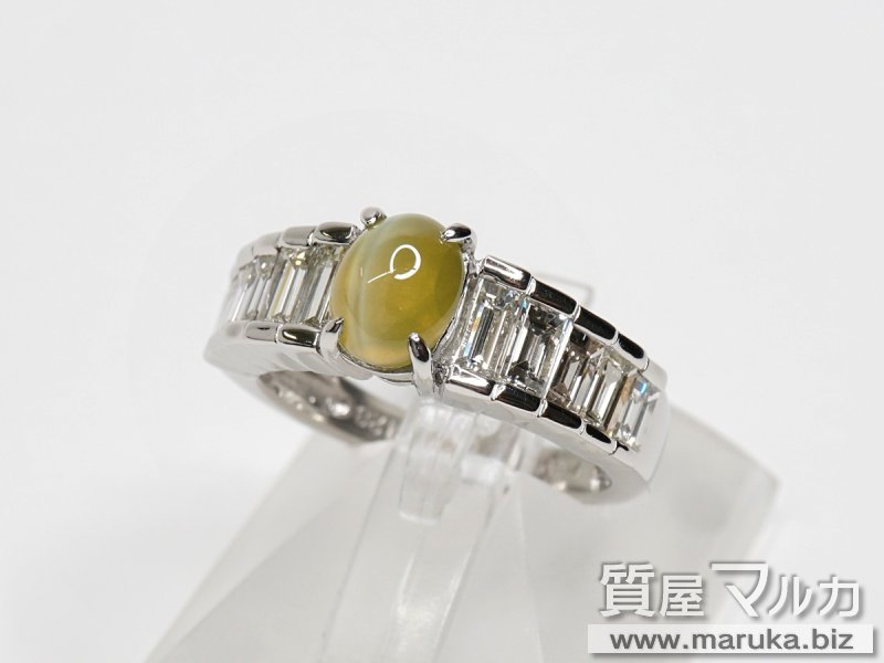 Pt900 キャッツアイ 1.8ct ダイヤモンドリングの買取・質預かり｜大阪の質屋マルカ