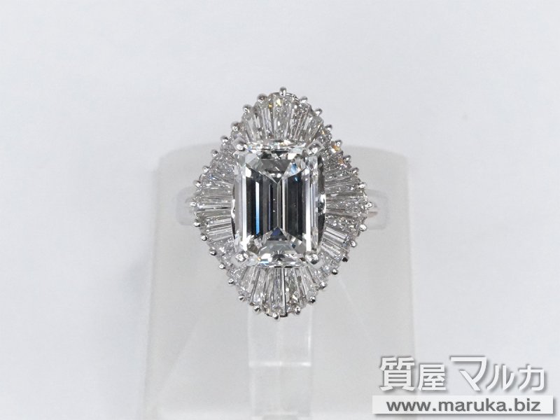 Pt900 高品質 角ダイヤモンド2.14ct リングの買取・質預かり｜大阪の質屋マルカ