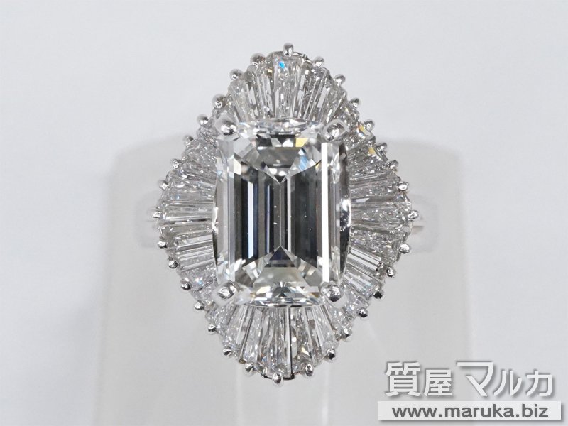 Pt900 高品質 角ダイヤモンド2.14ct リングの買取・質預かり｜大阪の質屋マルカ