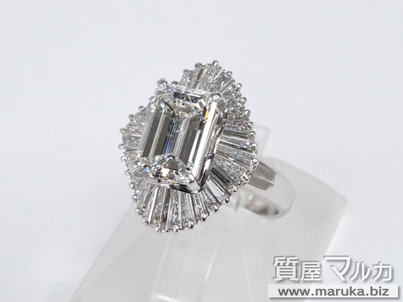 Pt900 高品質 角ダイヤモンド2.14ct リングの買取・質預かり｜大阪の質屋マルカ