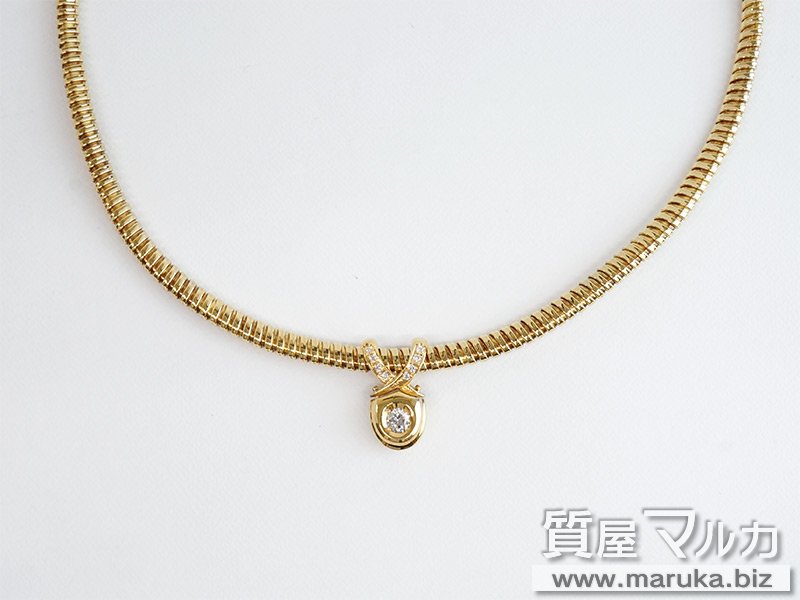 750YG ダイヤモンド 0.36ct スネークネックレスの買取・質預かり｜大阪の質屋マルカ
