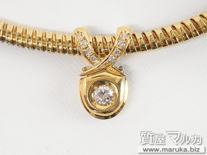 750YG ダイヤモンド 0.36ct スネークネックレスの買取・質預かり｜大阪の質屋マルカ