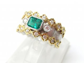 Pt K18 エメラルドリング｜豊中市の買取・質預かり｜質屋マルカ