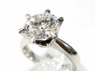 プラチナ ダイヤモンド 2.07ct 立爪リング