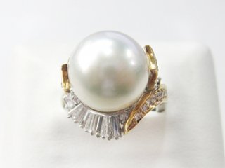 K18 Pt 南洋真珠 リング｜千里中央の買取・質預かり｜質屋マルカ