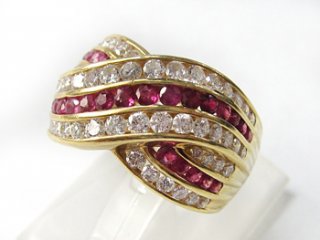 ルビー ダイヤ K18リング｜池田市の買取・質預かり｜質屋マルカ