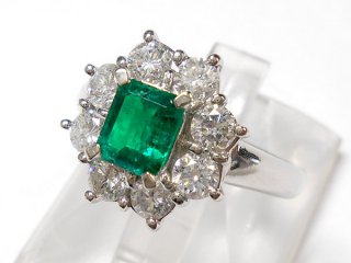 Pt エメラルド ダイヤモンド リング｜豊中市の買取・質預かり｜質屋マルカ