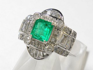 Pt エメラルド 0.75ct リング｜池田市の買取・質預かり｜質屋マルカ