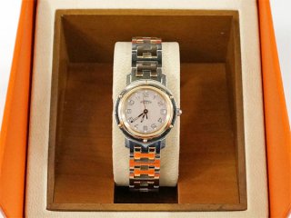 エルメス  レディース クリッパー シェル文字盤 CL4.221 Qz｜千里中央の買取・質預かり｜質屋マルカ