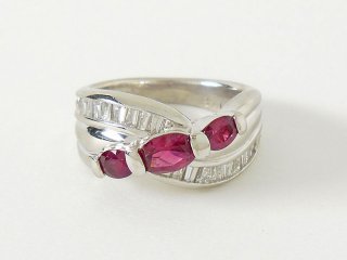 Pt900 ルビー デザインリング｜西宮市・神戸市の買取・質預かり｜質屋マルカ