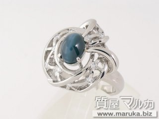 Pt900 アレキサンドライト キャッツアイ デザインリング｜箕面市の買取・質預かり｜質屋マルカ