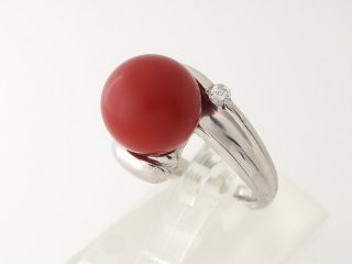 Pt900 さんごリング(ヒビあり)｜川西市・雲雀丘の買取・質預かり｜質屋マルカ