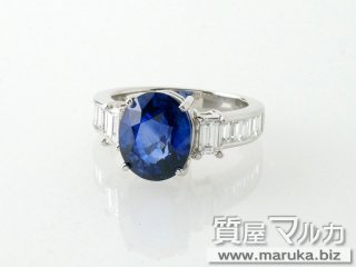 Pt900 サファイア5.05ct ダイア巻リング｜池田市の買取・質預かり｜質屋マルカ