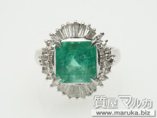 Pt900 エメラルド3.3ct リング｜池田市の買取・質預かり｜質屋マルカ