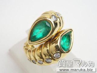 K18 エメラルド 2.9ct ファッションリング｜豊中市の買取・質預かり｜質屋マルカ